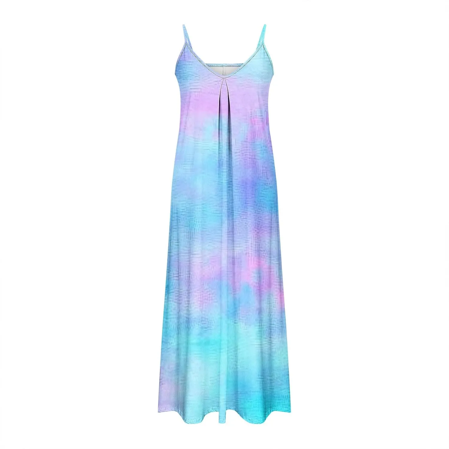 Maxi Dresses for Women 2025 Plus Size Sleeveless Spaghetti Strap Beach Boho Dress Flowy Long Dresses