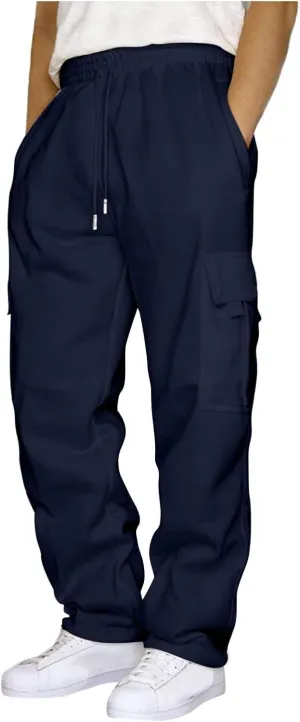 Men Cargo Trousers Mens Elastic Waist Tactical Pants Relaxed Joggers Men Cold Weather Hiking Pants Men Mens Casual Grey Pants Men Joggers Stripe Sweatpants Men