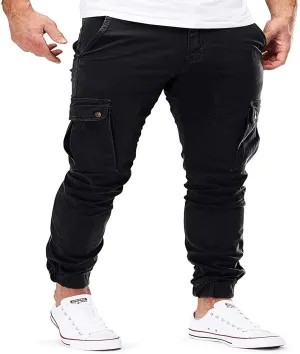 Men Hiking Joggers Sweatpants All Solid Color Painting Cotton Linen Loose Plus Size Loose Straight Sweatpants for Men