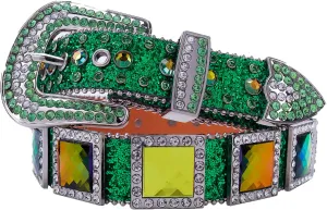 Men Women Rhinestone Belt Bling Strap Belt Female Crystal Studded Belt for Formal Dress