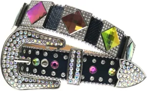Men Women Rhinestone Belt Bling Strap Belt Female Crystal Studded Belt for Formal Dress