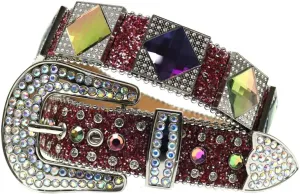 Men Women Rhinestone Belt Bling Strap Belt Female Crystal Studded Belt for Formal Dress