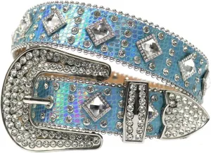 Men Women Rhinestone Belt Bling Strap Belt Female Crystal Studded Belt for Formal Dress