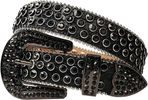 Men Women Rhinestone Belt Western Cowgirl Cowboy Bling Bling Studded Belt Female Leather Belts for Dress