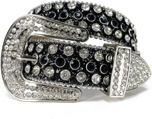 Men Women Rhinestone Belt Western Cowgirl Cowboy Bling Bling Studded Belt Female Leather Belts for Dress