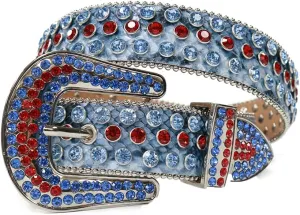 Men Women Rhinestone Belt Western Cowgirl Cowboy Bling Bling Studded Belt Female Leather Belts for Dress
