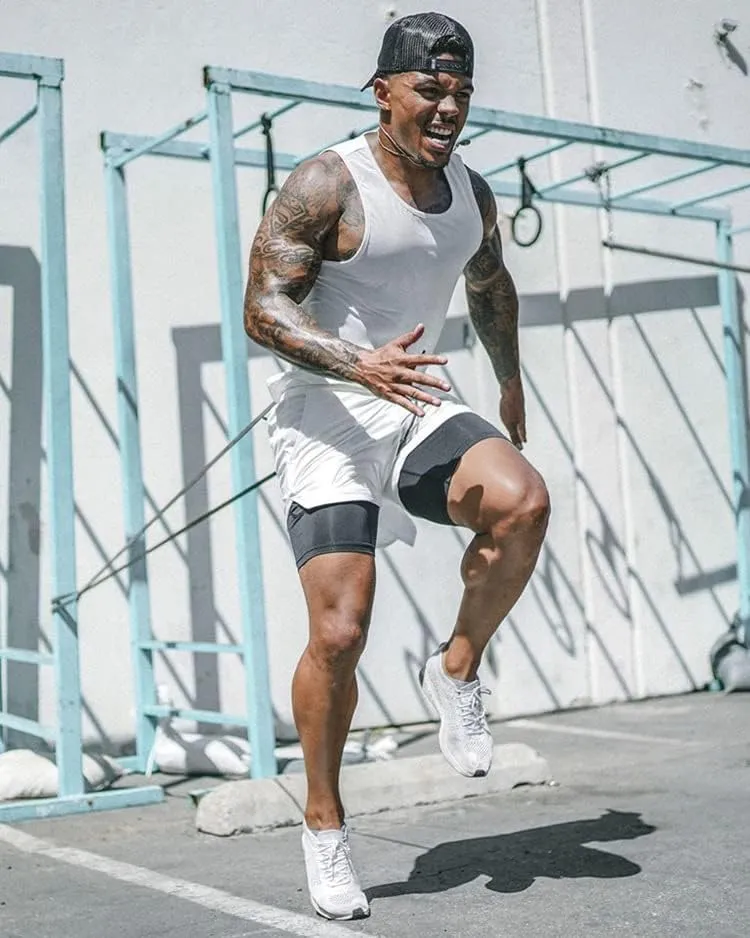 Men's 2 in 1 Workout Tennis Shorts with Liner 7 Inch Gym Shorts for Men Basketball Shorts Athletic Running Shorts