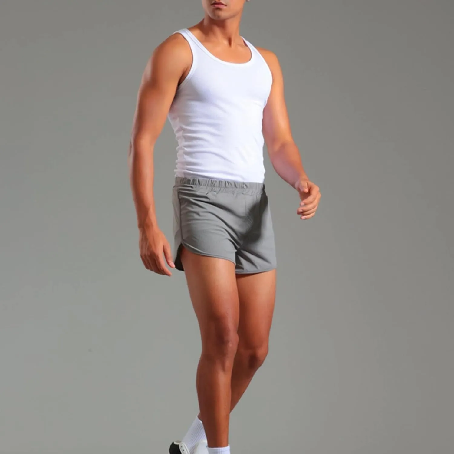 Men's Active Running Shorts Training Exercise Workout Shorts Quick Dry Gym Athletic Performance Shorts with Pockets