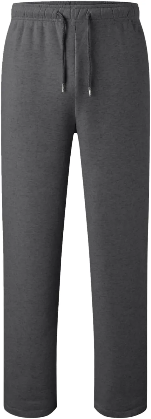 Men's Athletic Pants Rope Loose Waist Joggers Pants, Solid Color Pocket Trousers Loose Sports Workout Trousers