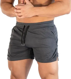 Men's Athletic Running Shorts Breathable Mesh Quick Dry Workout Shorts Men Drawstring Fitness Gym Shorts Loose Fit