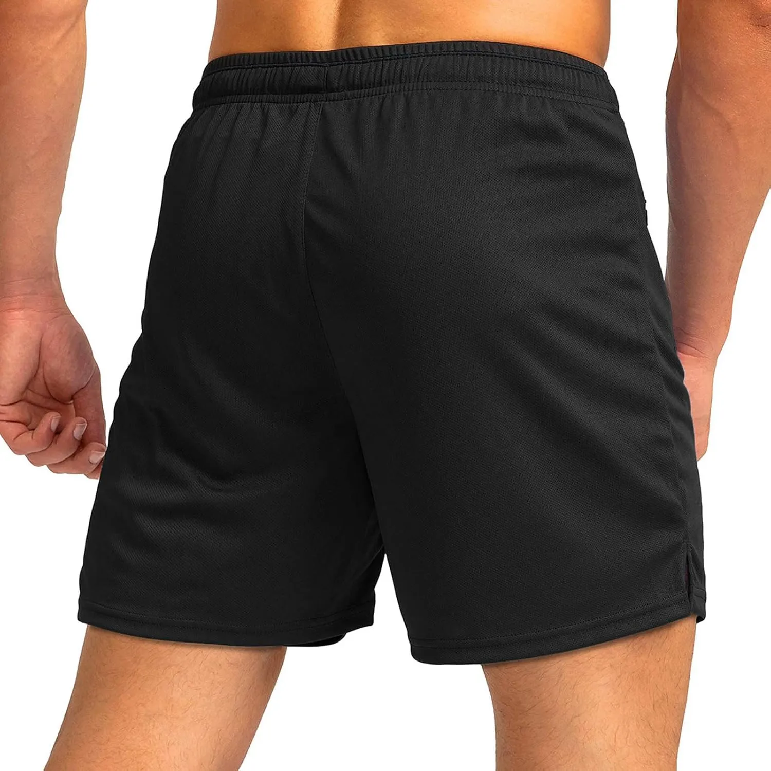 Men's Athletic Running Shorts Quick Dry Workout Shorts with Zipper Pocket Drawstring Shorts Lightweight Sports Short