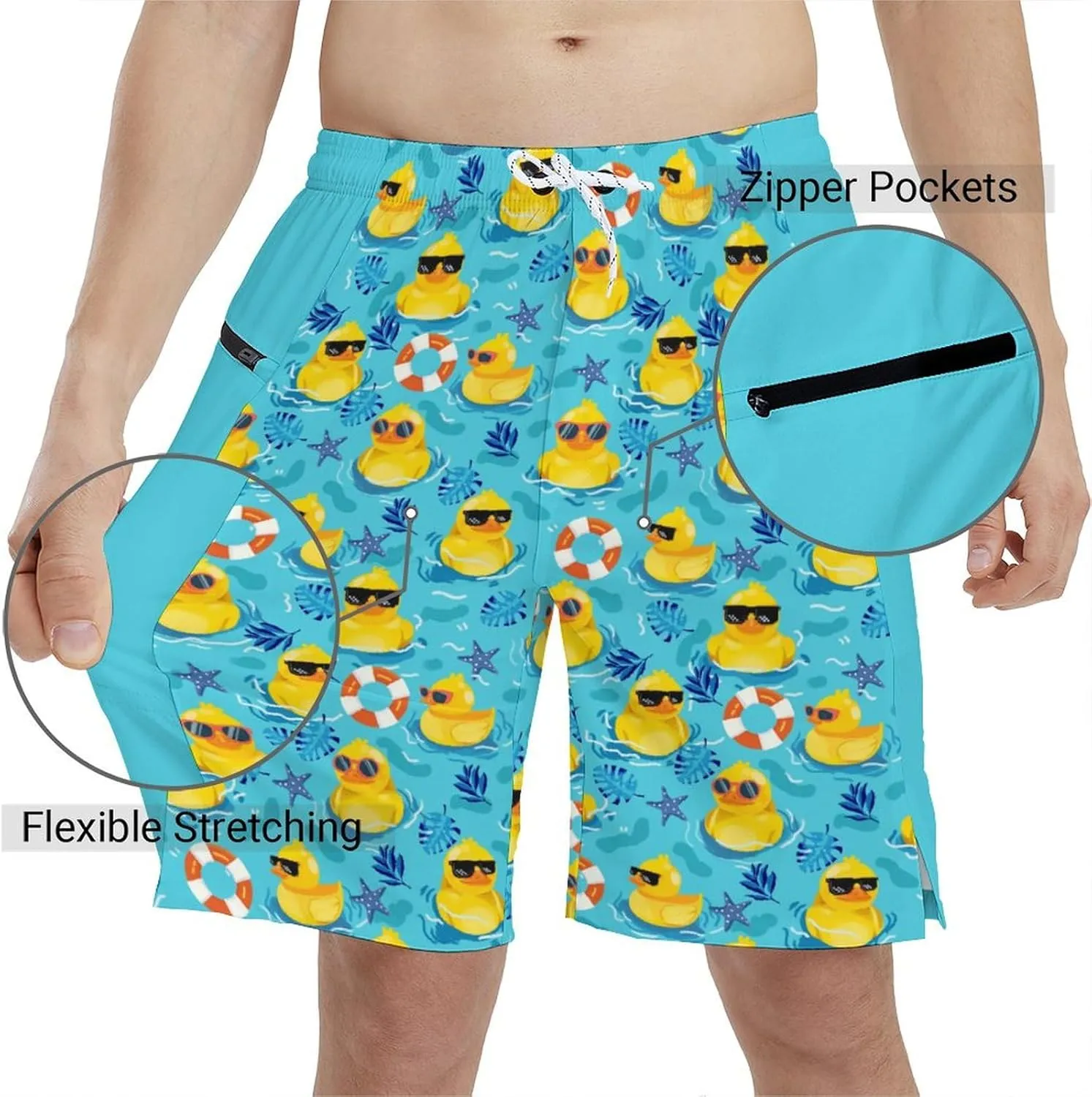 Men's Athletic Shorts with Liner 9" Pineapple Running Gym Shorts Quick Dry Casual Workout Shorts with Zipper Pockets