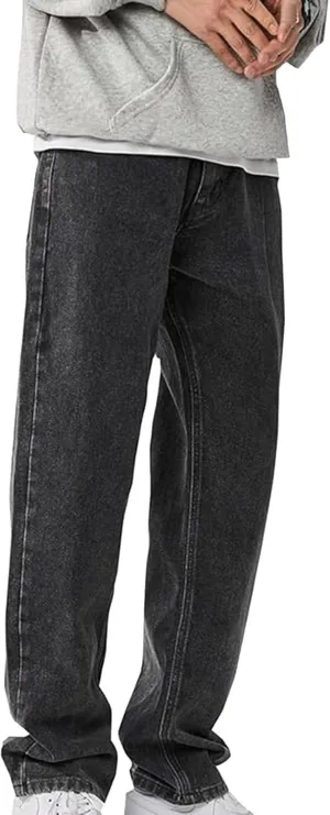 Mens Baggy Jeans for Men Women Y2k Skater Vintage Plain Pants 2024 Casual Wide Leg Jeans Loose Fit Denim Hip Hop Pant