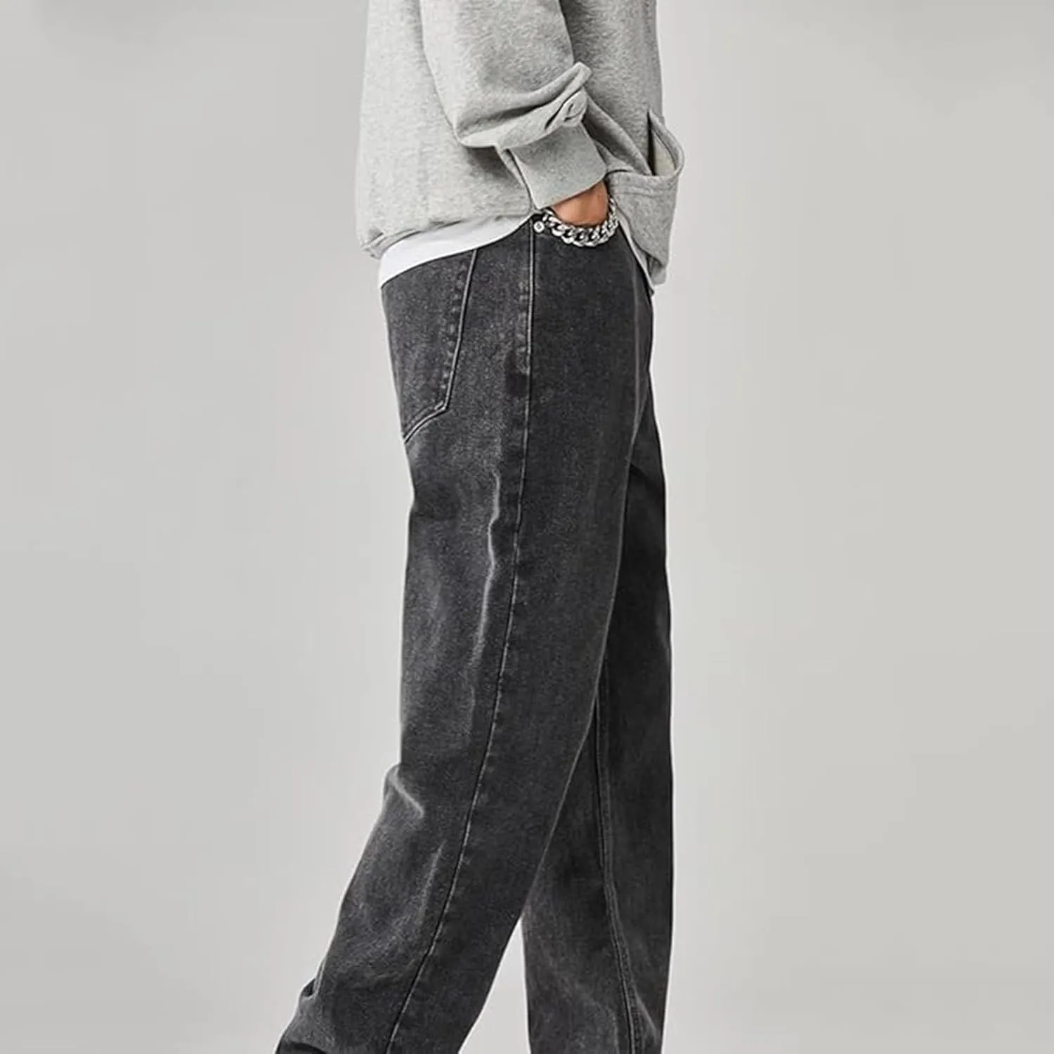 Mens Baggy Jeans for Men Women Y2k Skater Vintage Plain Pants 2024 Casual Wide Leg Jeans Loose Fit Denim Hip Hop Pant