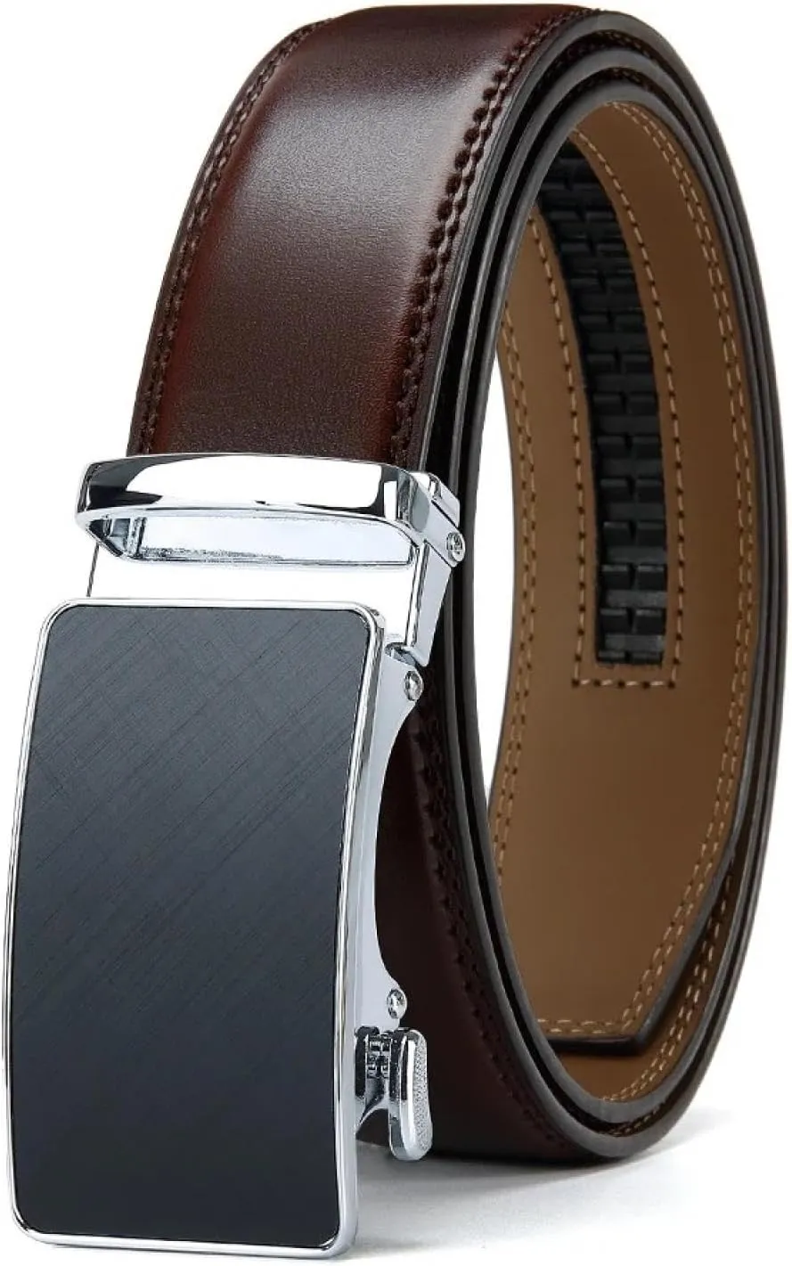 Men's Belt Leather Ratchet Belt Men's Dress and Casual Adjustable Buckle - Fashionable Business Style Belt/strap