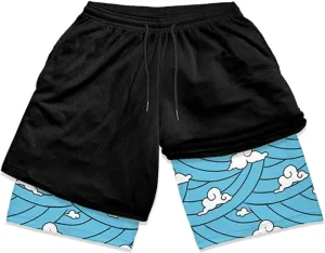 Mens Boy 2 in 1 Workout Running Shorts Quick Dry Lightweight Gym Athletic Training Shorts