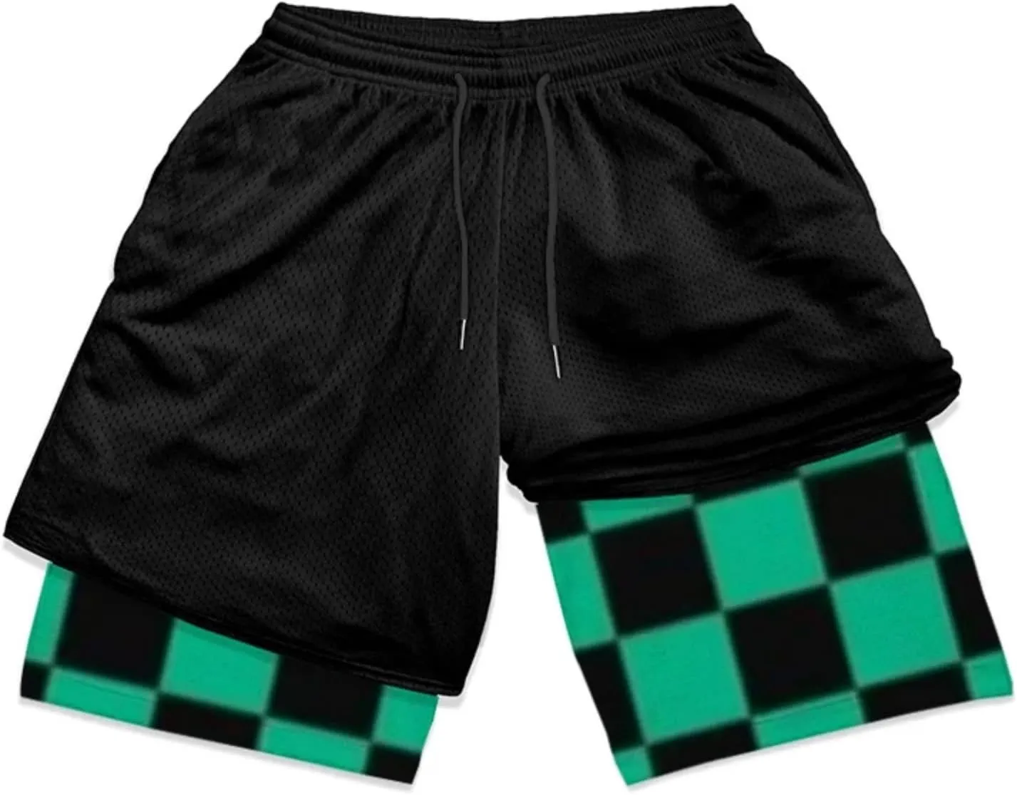 Mens Boy 2 in 1 Workout Running Shorts Quick Dry Lightweight Gym Athletic Training Shorts