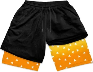 Mens Boy 2 in 1 Workout Running Shorts Quick Dry Lightweight Gym Athletic Training Shorts