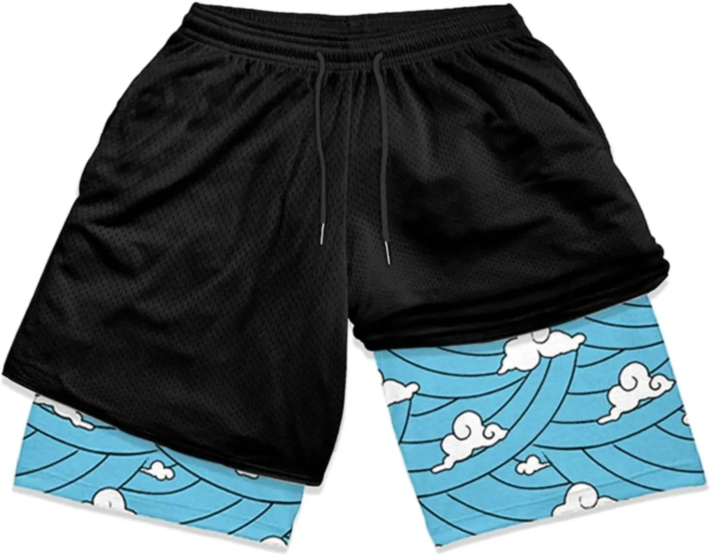 Mens Boy 2 in 1 Workout Running Shorts Quick Dry Lightweight Gym Athletic Training Shorts