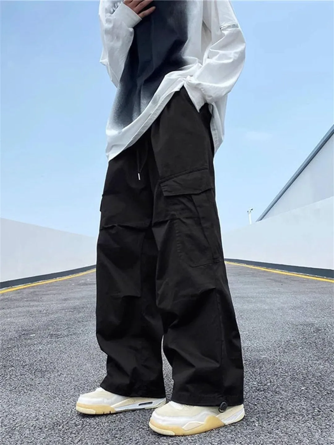 MenS Cargo Pants Loose Multi-Pocket Casual Trousers