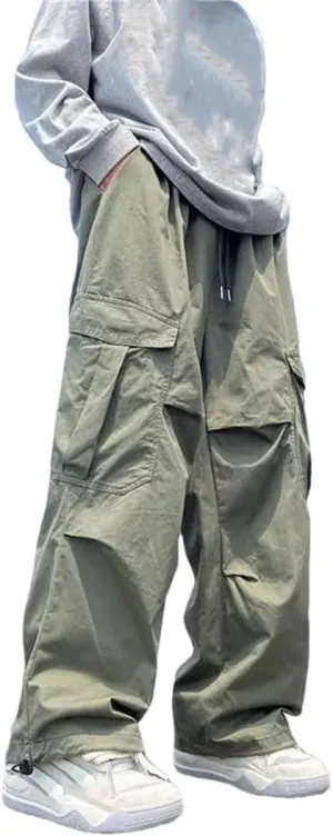MenS Cargo Pants Loose Multi-Pocket Casual Trousers