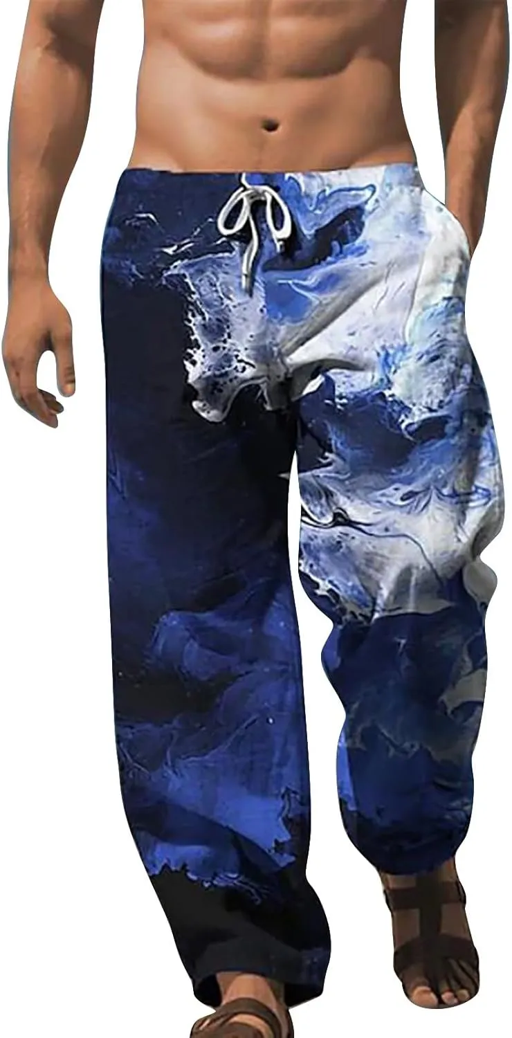 Men's Casual Loose Drawstring Sports Cotton Pants