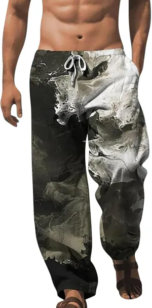 Men's Casual Loose Drawstring Sports Cotton Pants