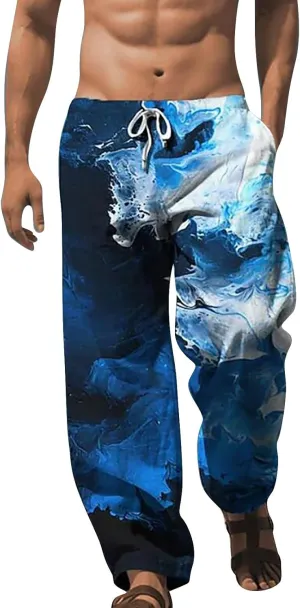 Men's Casual Loose Drawstring Sports Cotton Pants