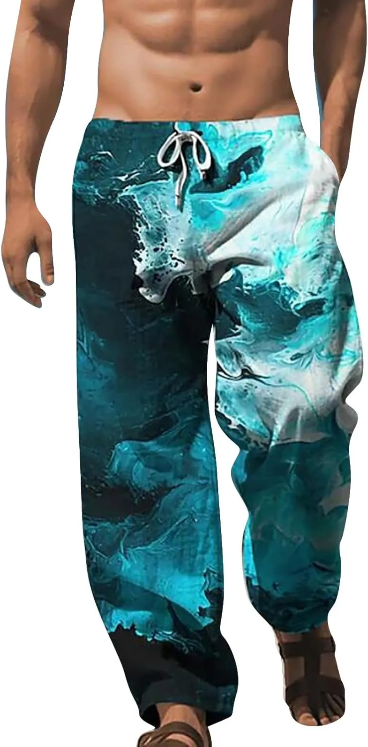Men's Casual Loose Drawstring Sports Cotton Pants