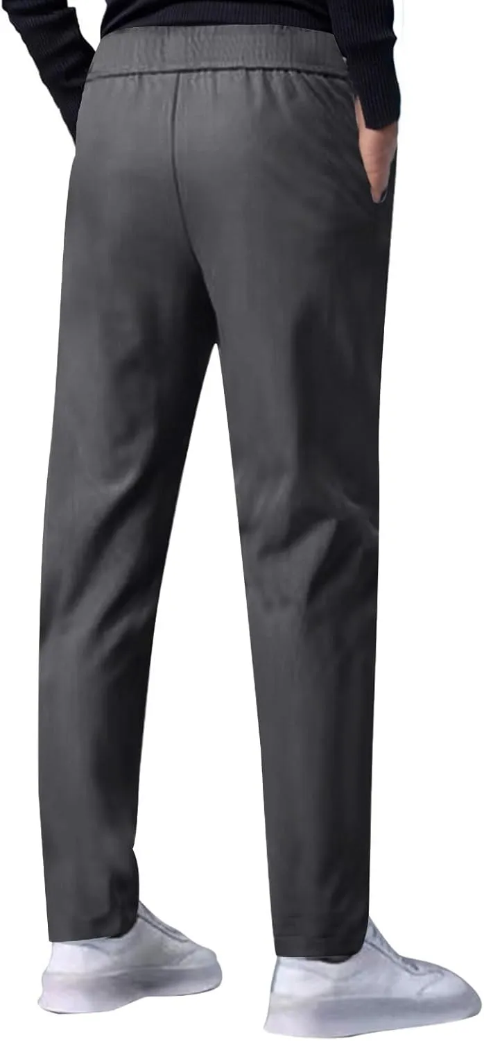 Men's Drawstring Casual Pants Summer Beach Loose Trousers with Pockets