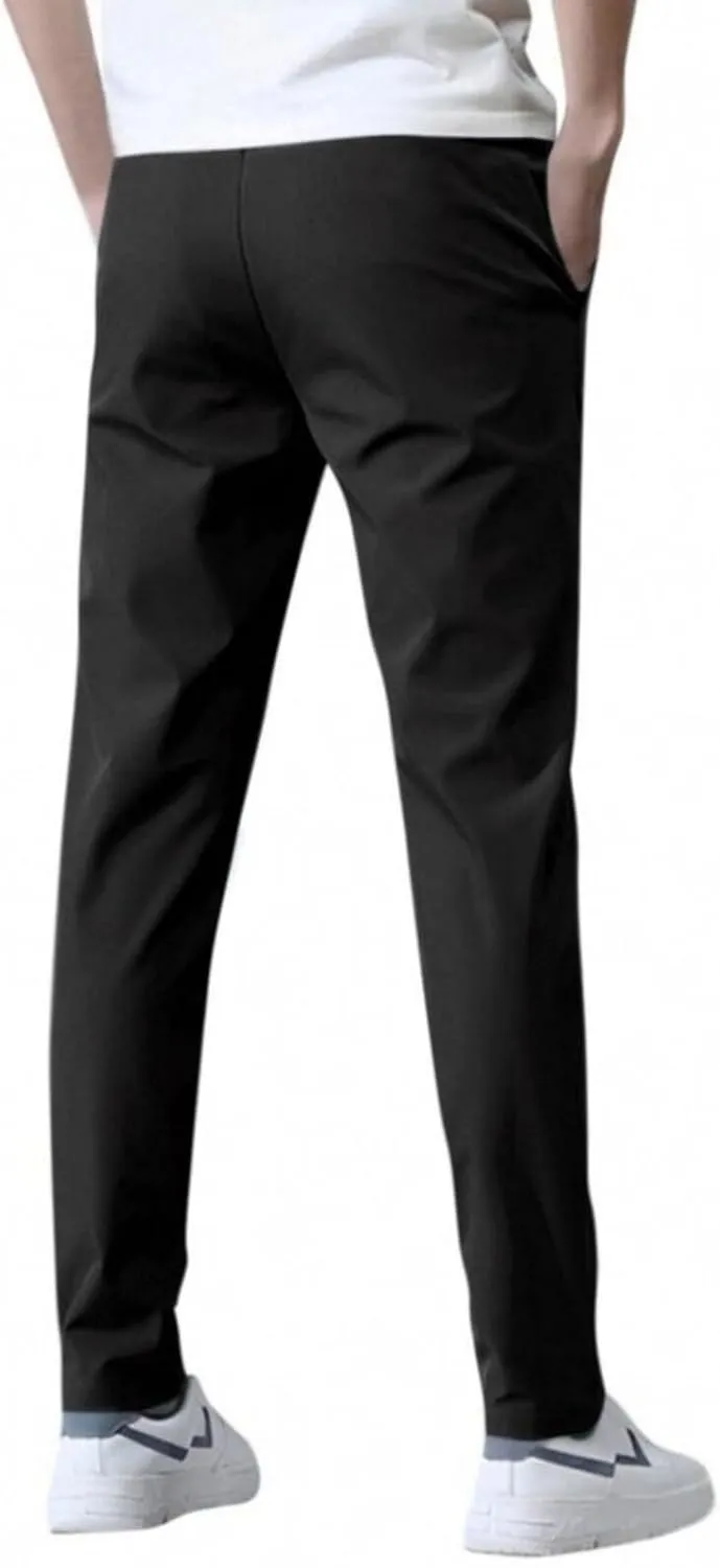 Men's Drawstring Casual Pants Summer Beach Loose Trousers with Pockets