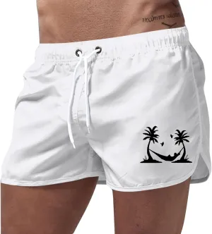 Mens Graphic Print Shorts Casual Workout Cool Shorts Quick Dry Gym Running Short Pants