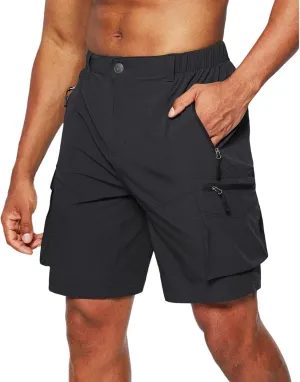 Men's Hiking Cargo Shorts Quick Dry Activewear Running Shorts Lightweight Outdoor Work Shorts for Golf Camping Casual