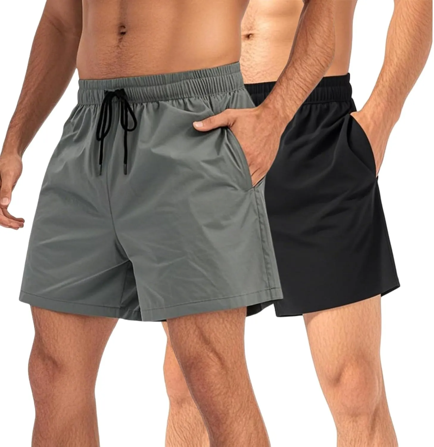 Mens Lightweight Breathable Lining Workout Shorts, Men's 5" Running Shorts, 2025 Summer Lightweight Quick Dry Workout