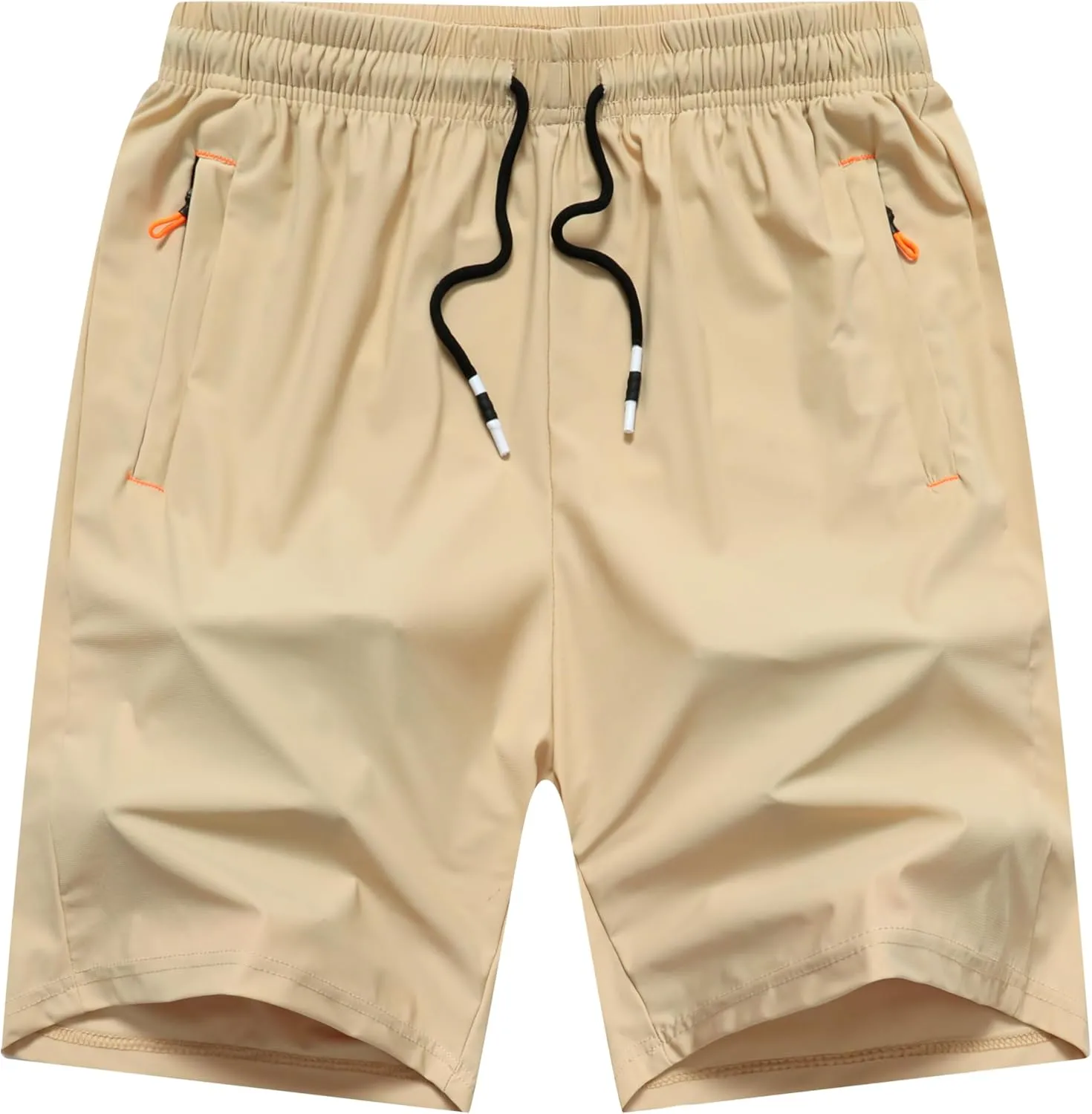 Mens Quick Dry Athletic Hiking Shorts Lightweight Running Workout Gym Active Shorts with Zipper Pockets