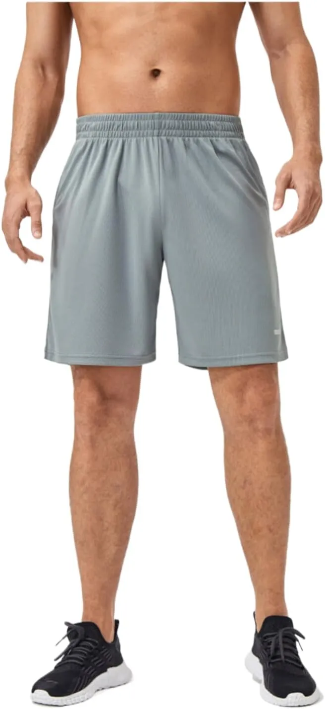 Men's Quick-Dry Athletic Shorts with Pockets, Lightweight Workout Shorts, Breathable Running Shorts with Elastic Waistband