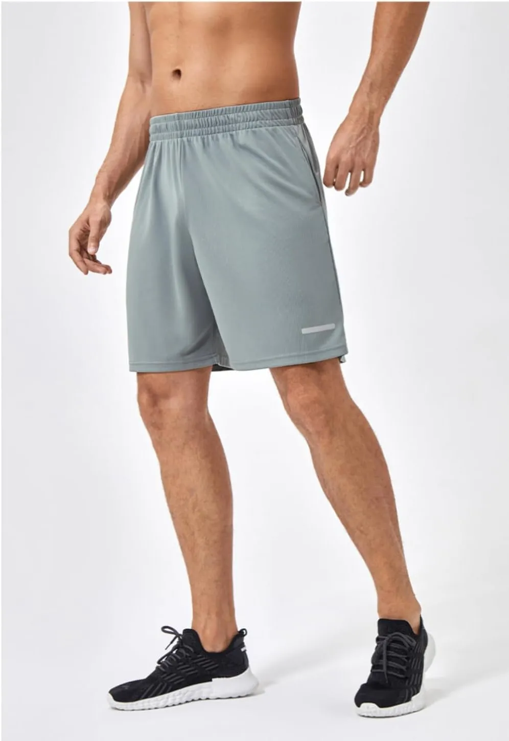 Men's Quick-Dry Athletic Shorts with Pockets, Lightweight Workout Shorts, Breathable Running Shorts with Elastic Waistband