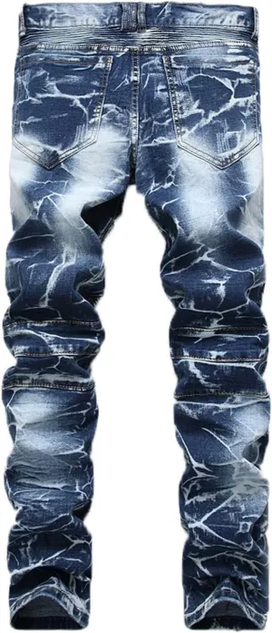 Mens Ripped Jeans Wide Leg Distressed Destroyed Jeans Denim Pant Y2k Hip Hop Trousers Jeans with Pockets