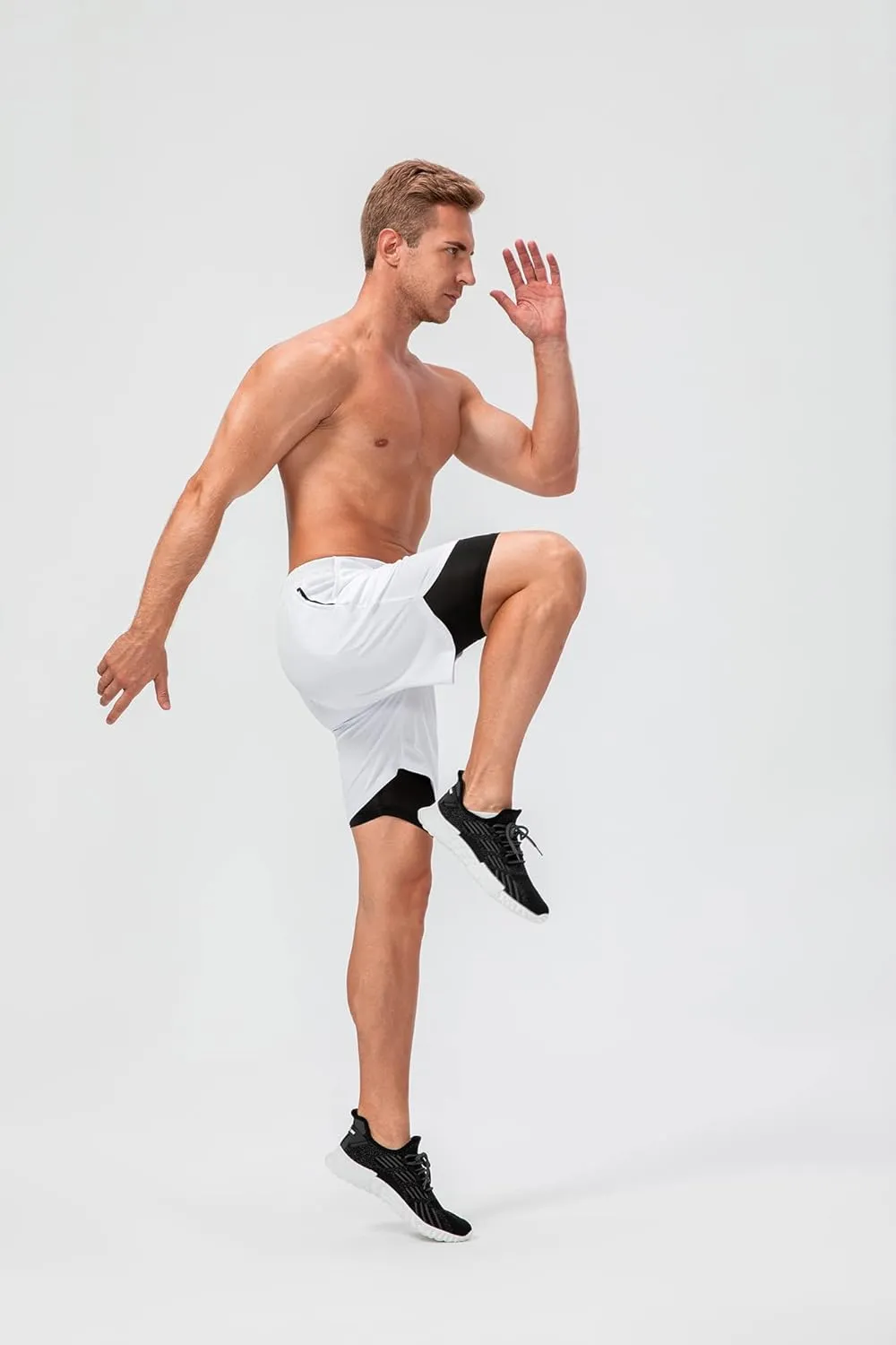 Men‘s Running Shorts, 2 in 1 Quick Dry Workout Shorts with Phone Pockets, 7 inch Gym Yoga Basketball Sports Shorts