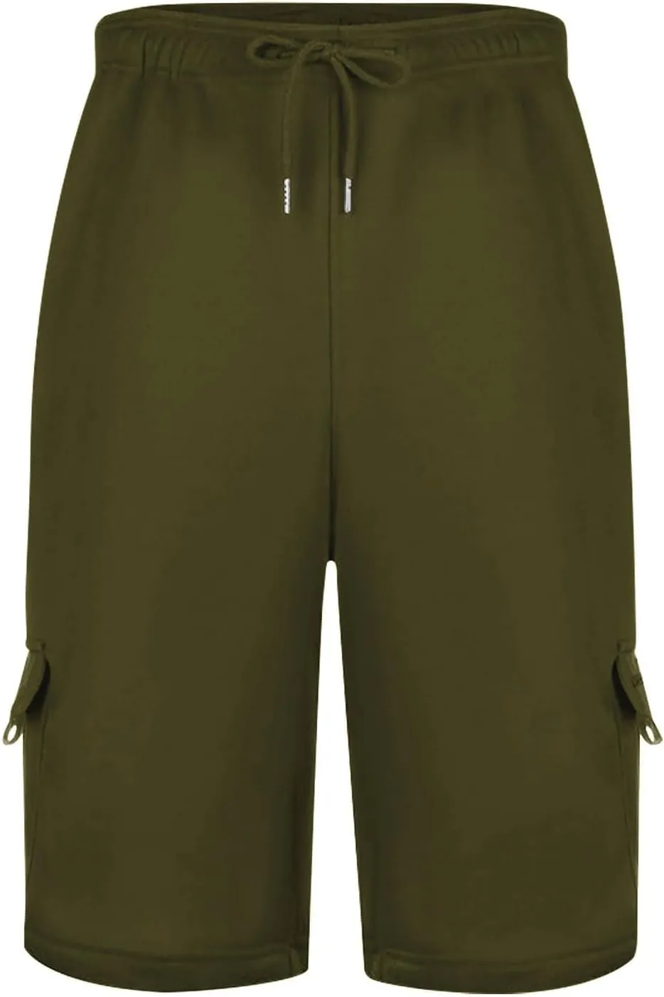 Men's Shorts Cargo Work Outdoors Summer Shorts Elastic Waist Drawstring Classic with Multi Pockets Solid Half Pants