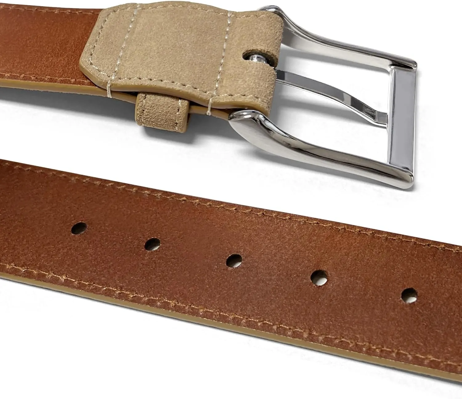 Men's Suede Leather Belt Genuine Leather Casual Dress Belt or Ratchet Belt Multi Color & Width Style