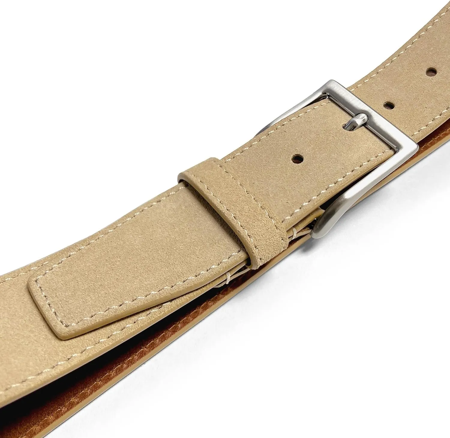 Men's Suede Leather Belt Genuine Leather Casual Dress Belt or Ratchet Belt Multi Color & Width Style