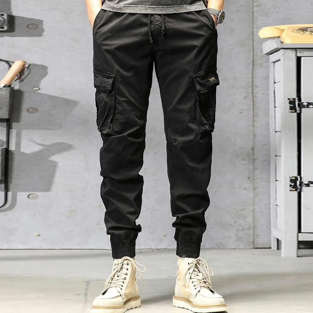 Mens Sweatpants Joggers Pants Man Pants Casual Rope Loose Heavyweight Loose Sports Trousers Pockets Pant Mens Cotton