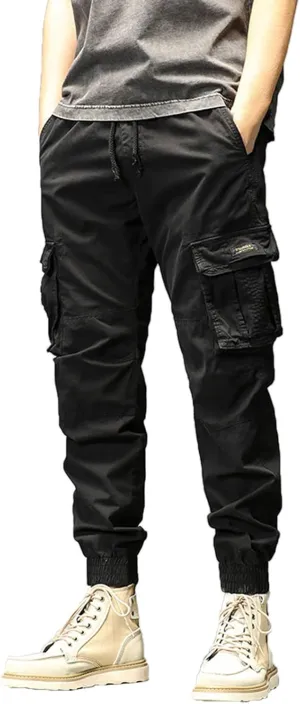 Mens Sweatpants Joggers Pants Man Pants Casual Rope Loose Heavyweight Loose Sports Trousers Pockets Pant Mens Cotton