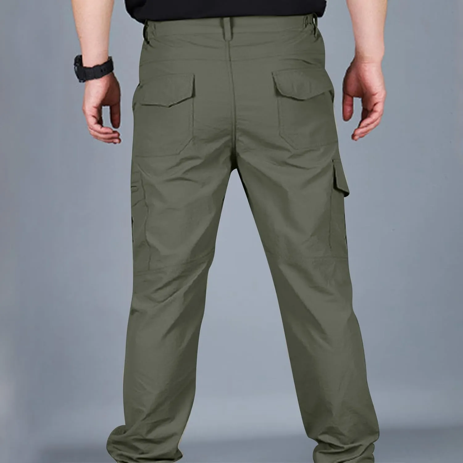 Men's Tactical Pants Multi Pockets Cargo Hiking Pants Lightweight Stretch Work Pants Water Resistant Cargo Trousers