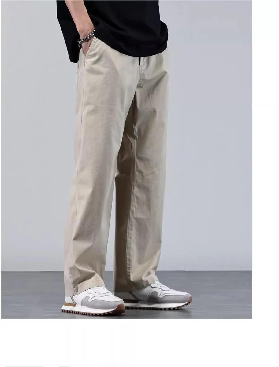 Men's Trouser Summer Lightweight Loose Wide-Leg Pants for Men