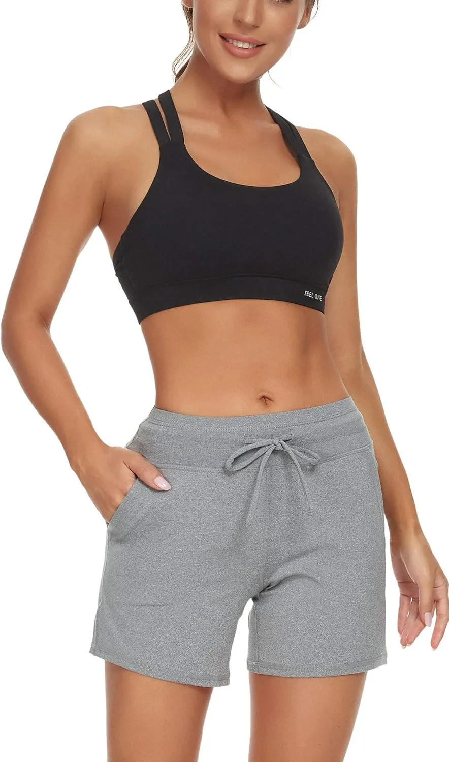 MOUEEY Women's Workout Hiking Shorts Running Athletic Gym Shorts with Pockets