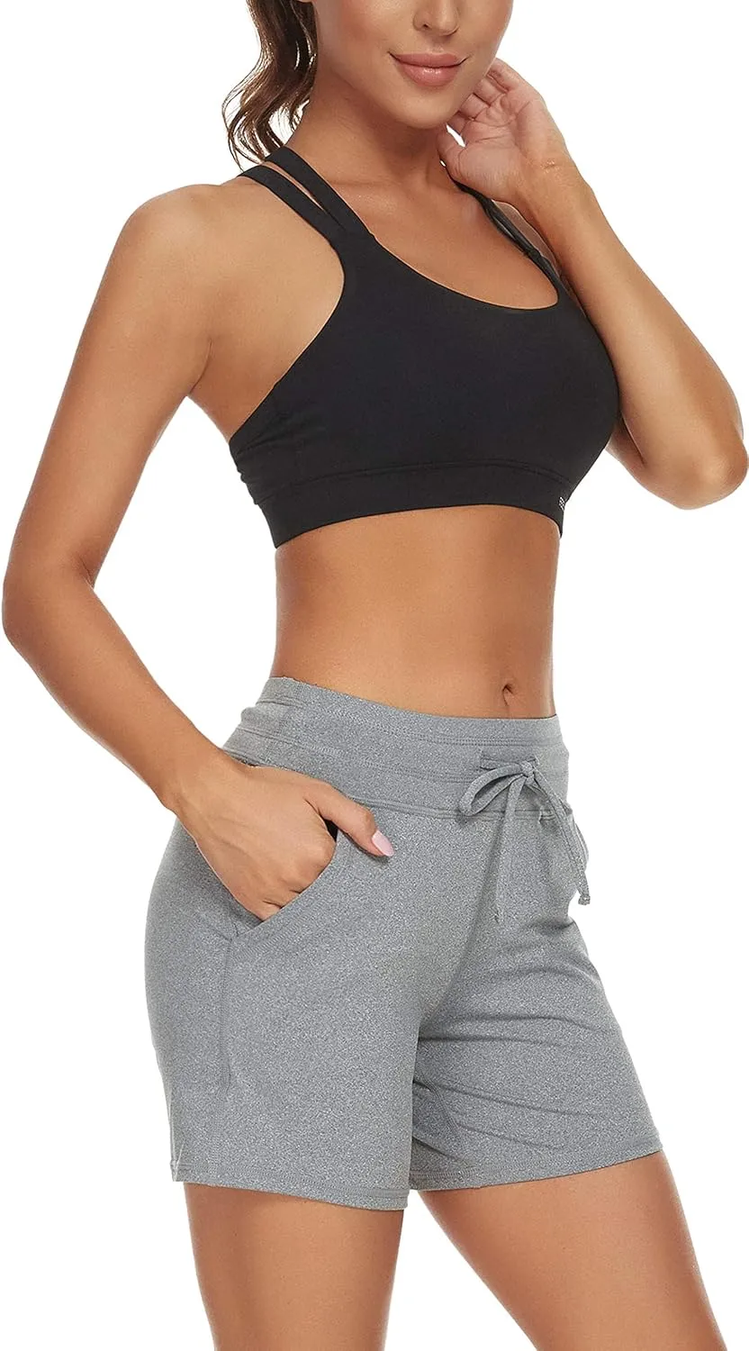 MOUEEY Women's Workout Hiking Shorts Running Athletic Gym Shorts with Pockets
