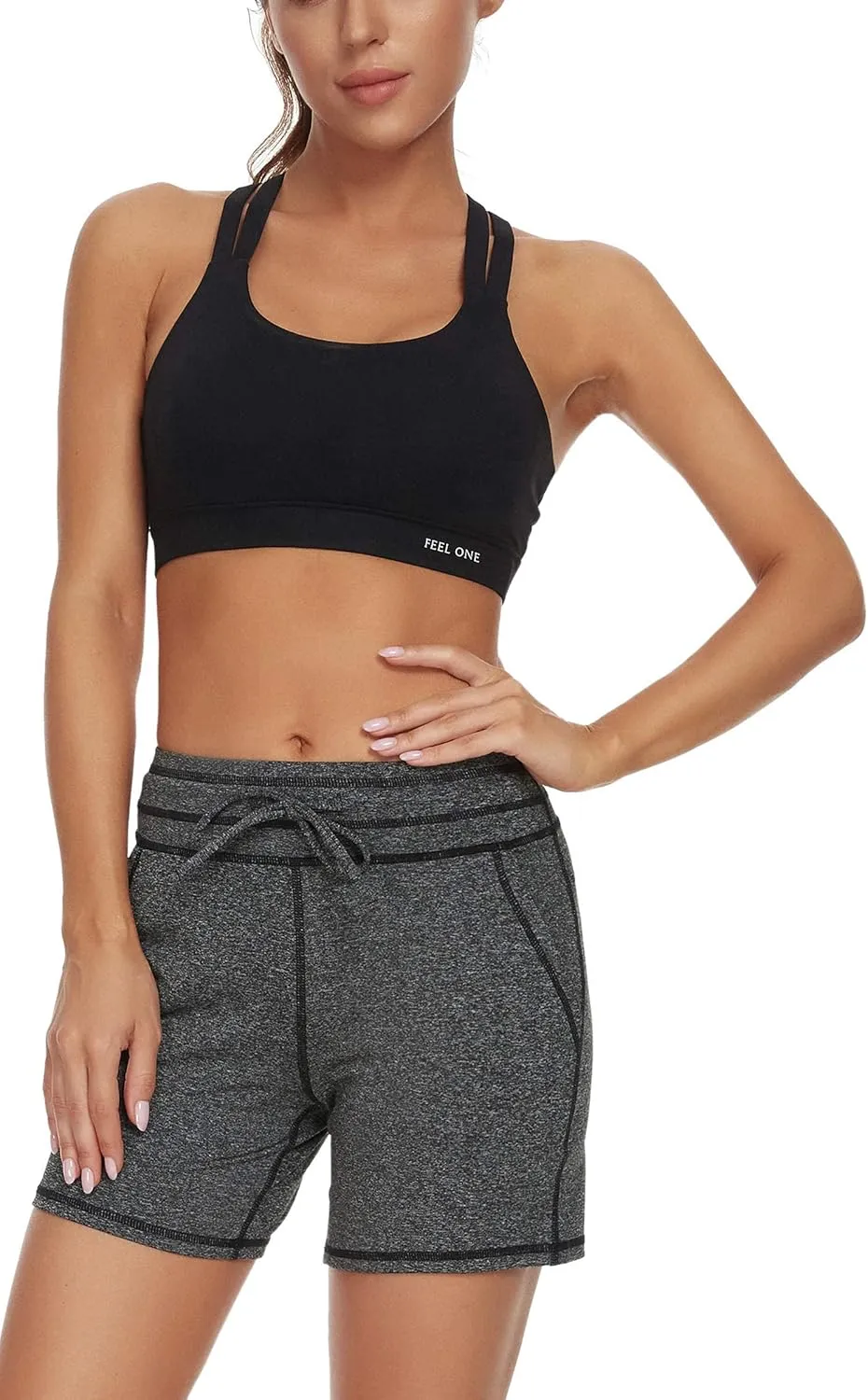 MOUEEY Women's Workout Hiking Shorts Running Athletic Gym Shorts with Pockets