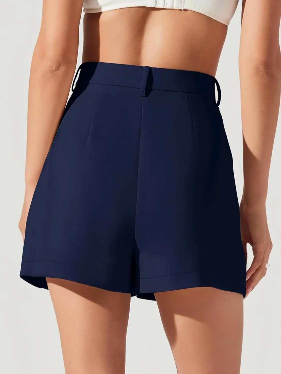 NIMIN Womens Shorts Dressy High Waisted 2025 Summer Trendy Business Casual Work Tailored Shorts Without Pockets Belts
